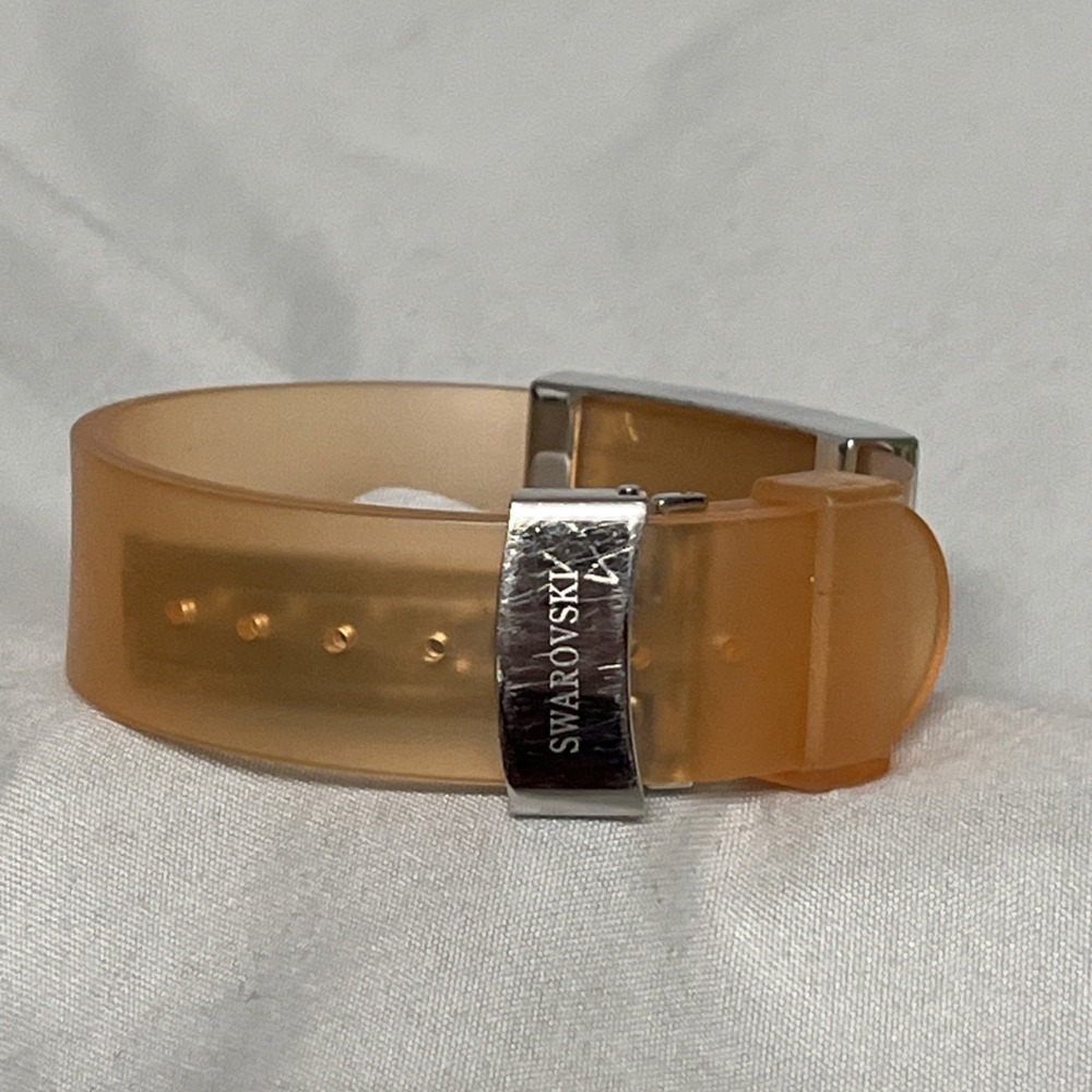 Swarovski Signed Orange Crystal Jelly Silicone Strap Band Bracelet - Picture 4 of 8